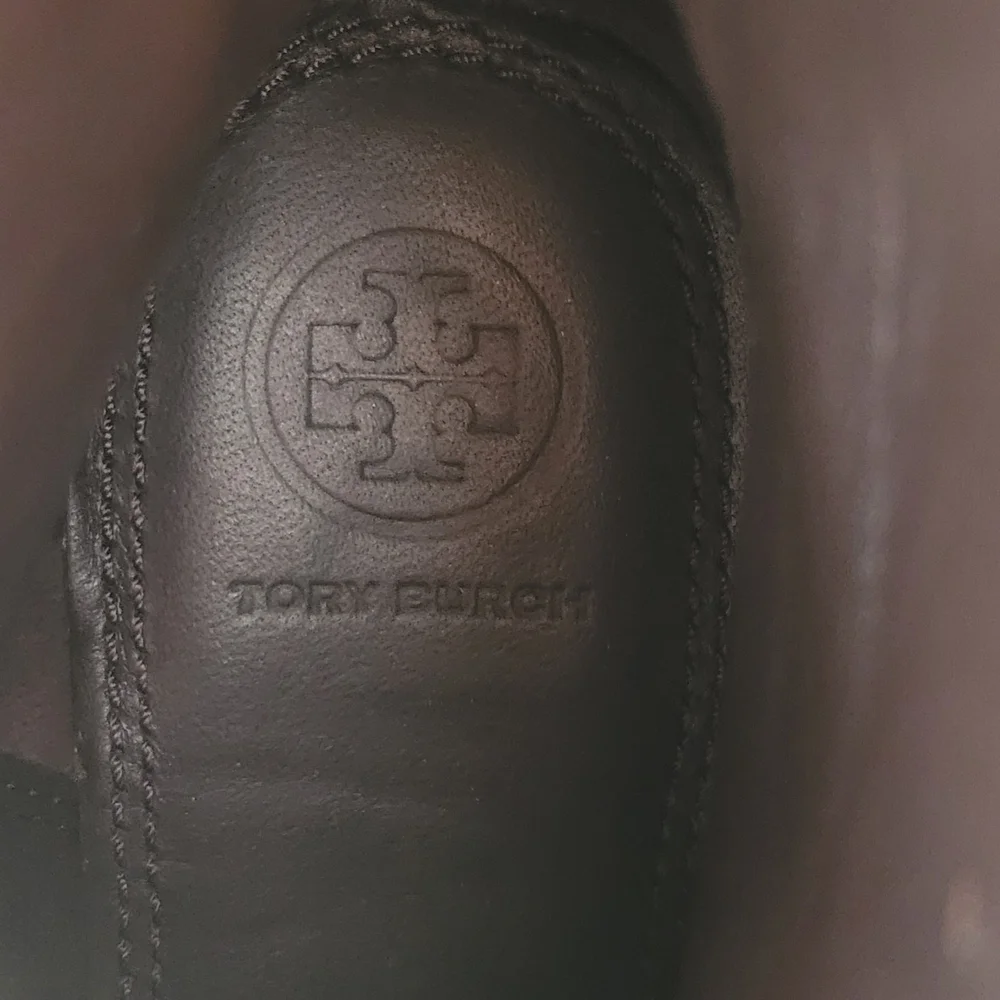Tory Burch Dark Brown Ankle Boots with Gold Buckle Size 8M